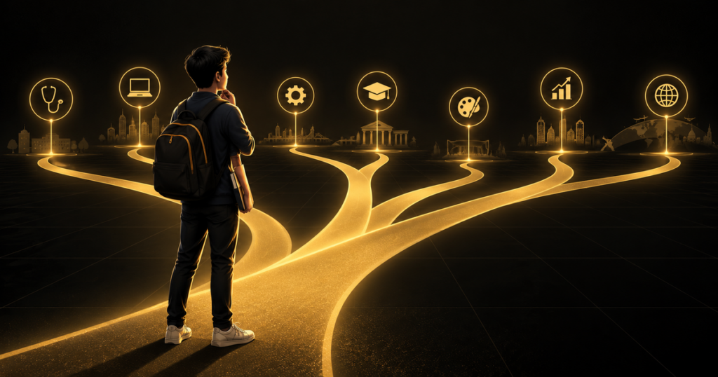 Student considering different career paths after Class 12